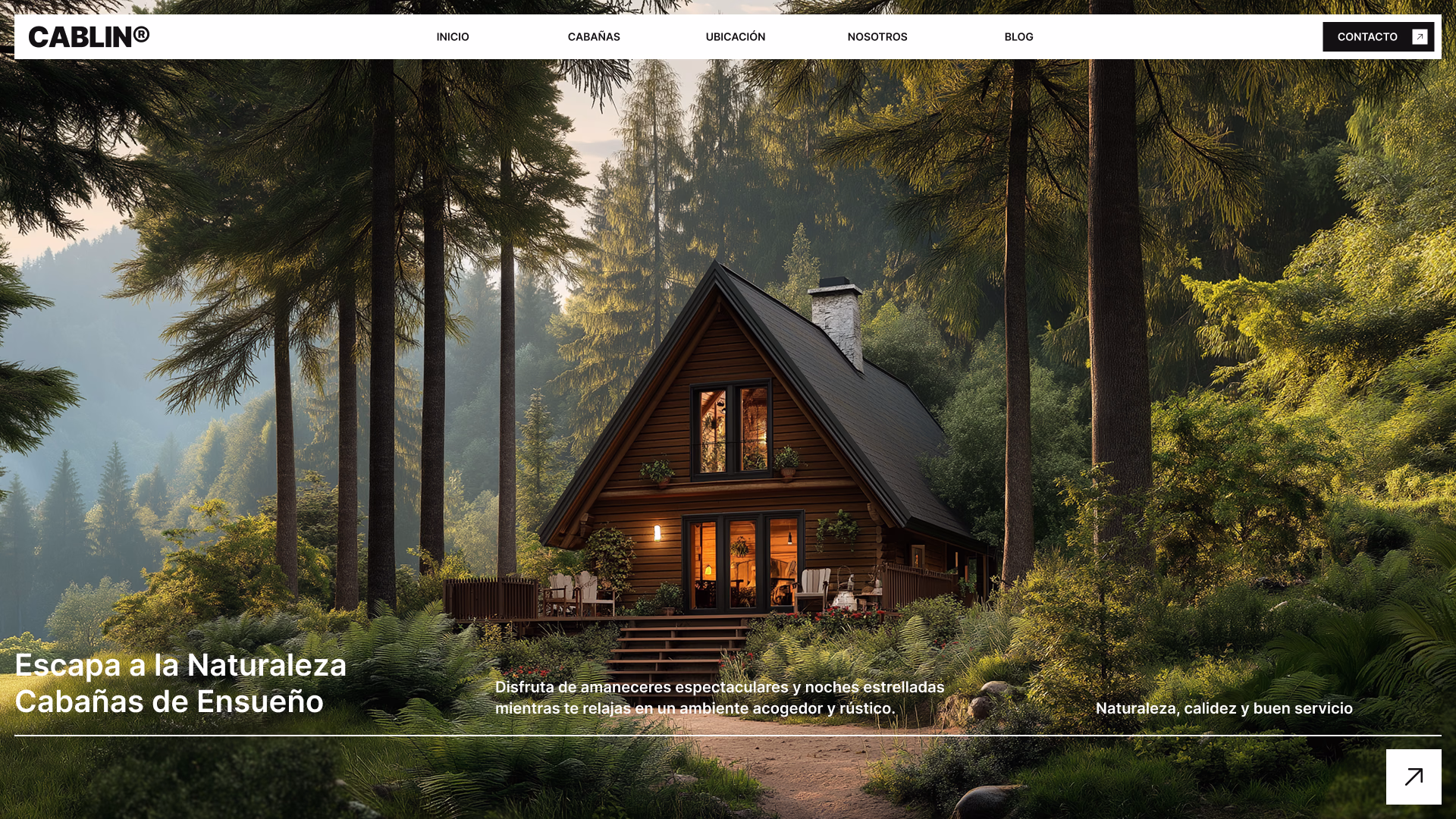 Portada de Cablin: cabaña de madera en medio del bosque