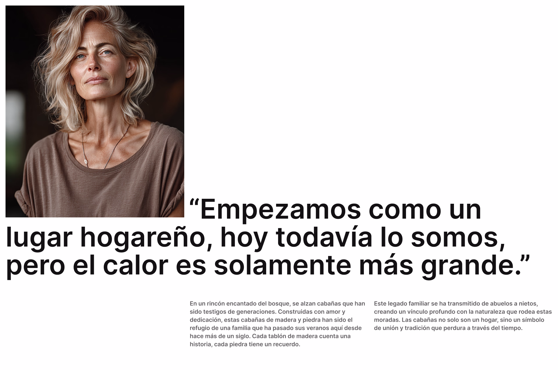 Testimonio destacado con retrato de una huésped
