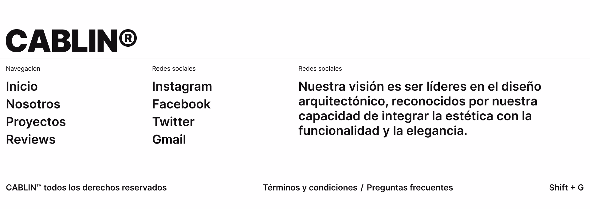 Footer de Cablin