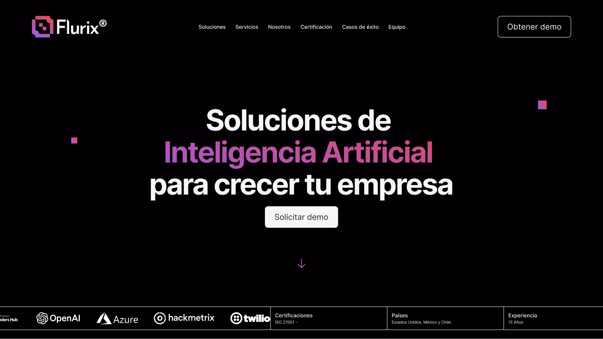 Portada de Flurix: «Soluciones de Inteligencia Artificial para crecer tu empresa»