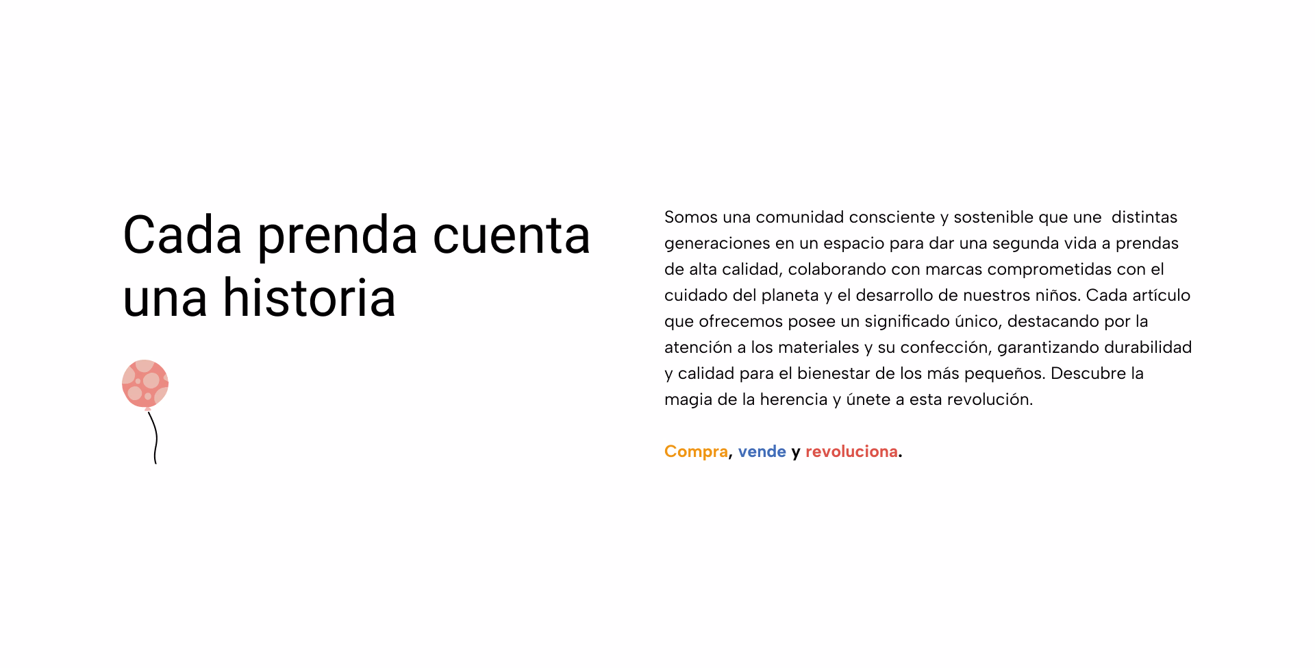 Sección «Cada prenda cuenta una historia»