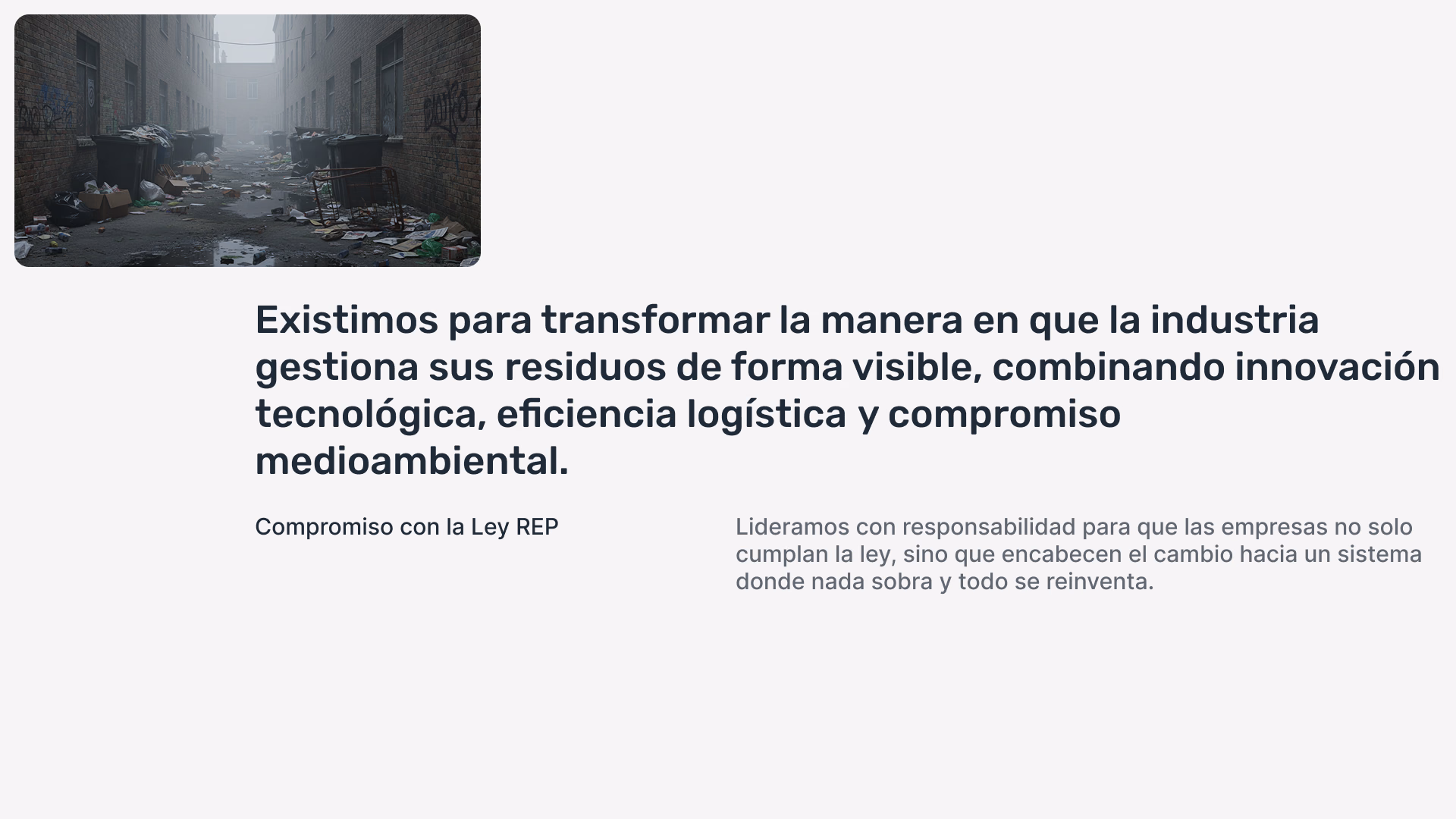 Sección de propósito sobre la gestión de residuos industriales